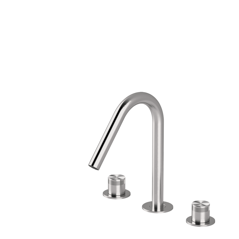  Vòi chậu lavabo xoay 3 lỗ cao 220mm bằng stainless steel Hiro - HIR23 