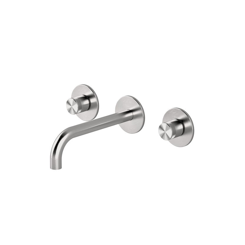 Vòi chậu lavabo gắn tường 3 lỗ dài 190mm bằng stainless steel Hiro - HRN28