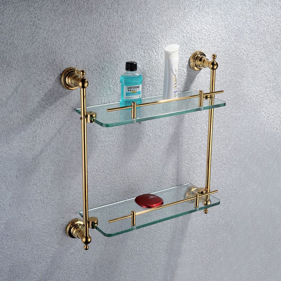 Kệ kính 2 tầng treo tường phòng tắm cổ điển - HY1913T