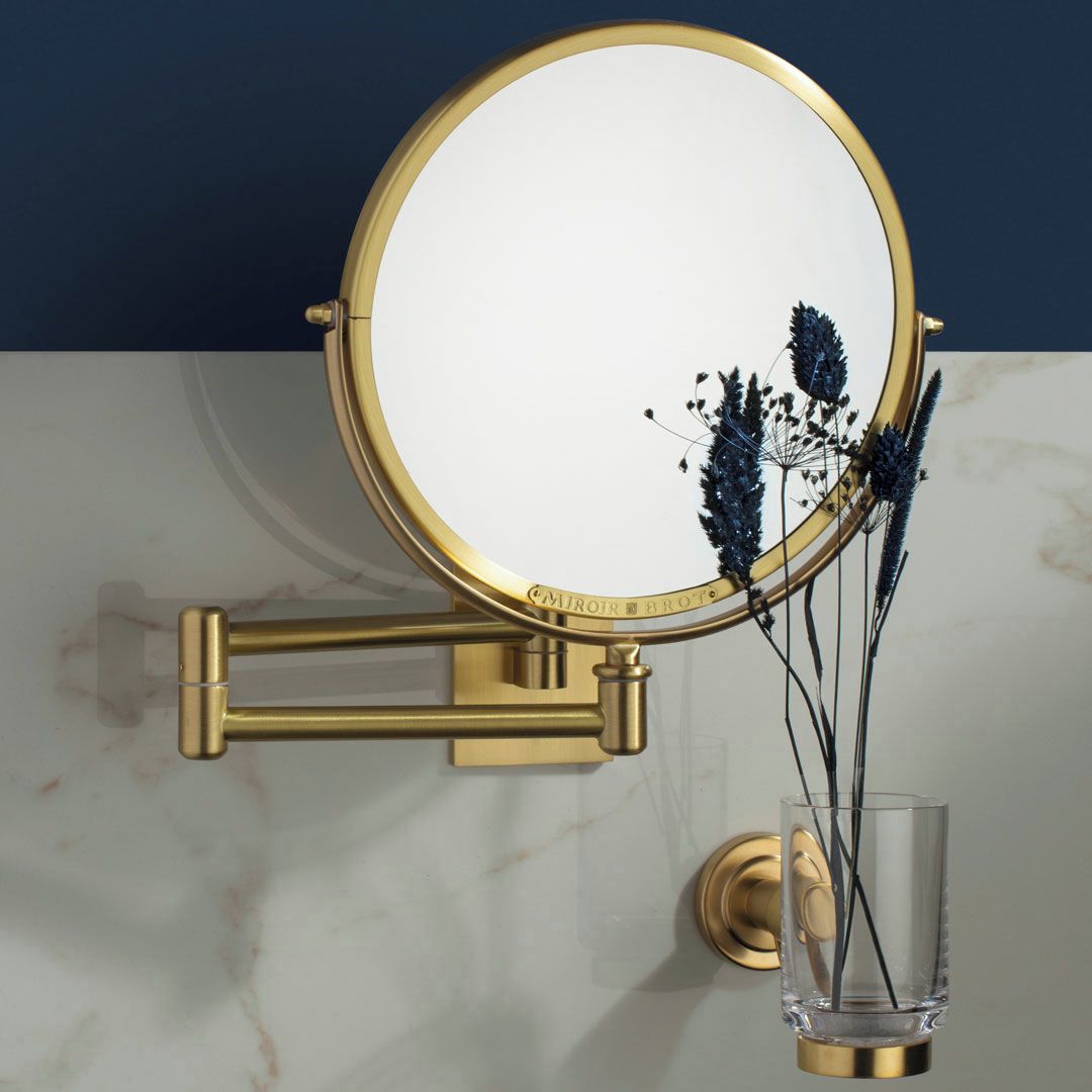 Gương trang điểm treo tường Ø24cm Intemporel Matt Soft Gold