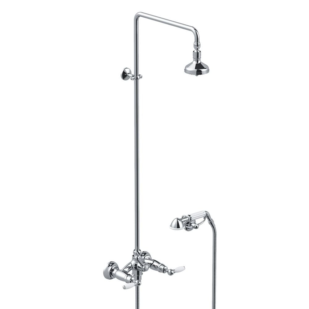 Sen cây gắn tường bát sen Ø90mm với vòi sen cầm tay cổ điển bằng đồng Italica Leve - 3284-33-90