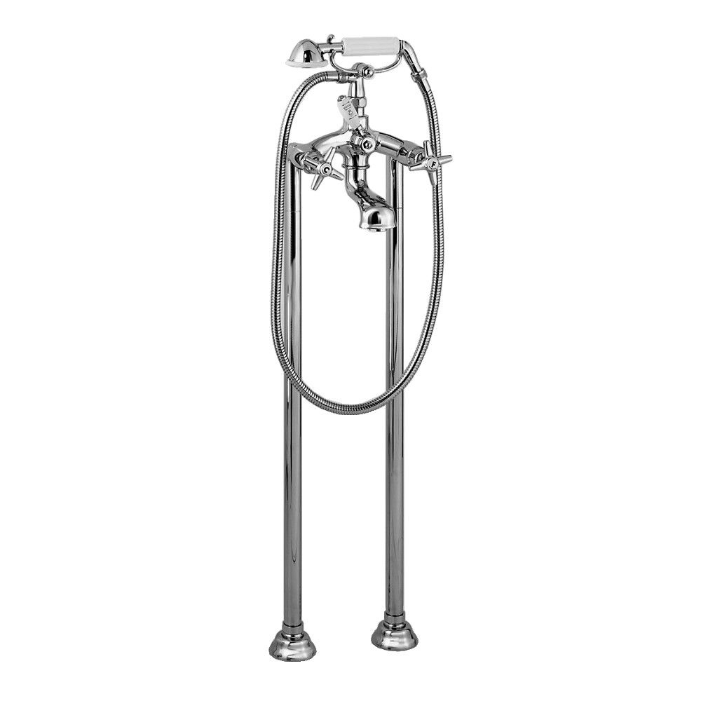 Vòi bồn tắm gắn sàn có sen cầm tay cổ điển bằng đồng Italica - 3274CL306