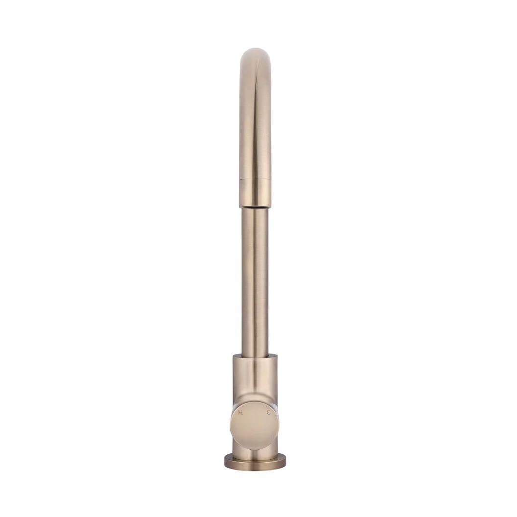 Vòi bếp rửa chén bát cao 359mm xoay 360 độ bằng đồng MChampagne - K03PNCH