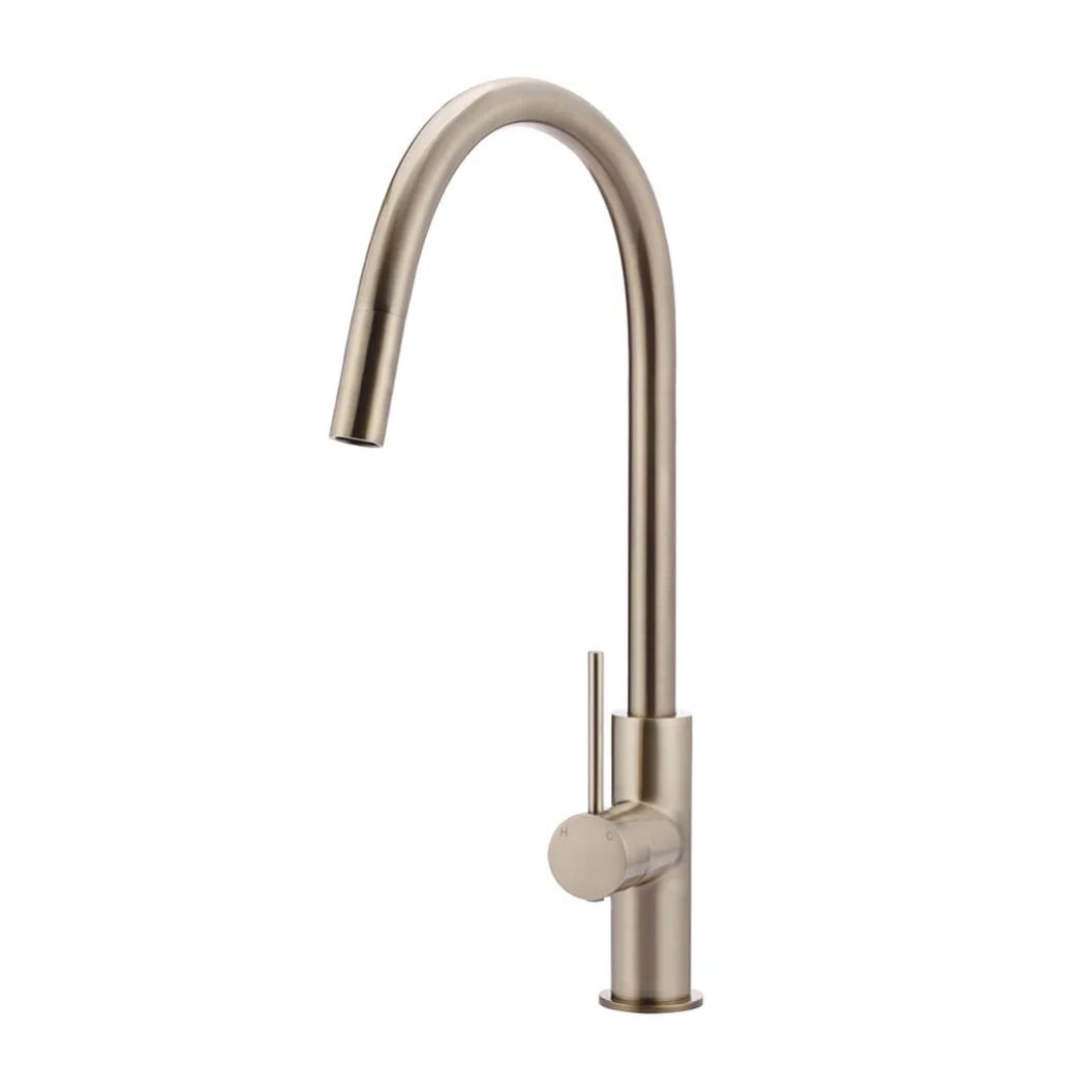 Vòi bếp rửa chén bát cao 442mm đầu vòi kéo ra bằng đồng MChampagne - K17CH