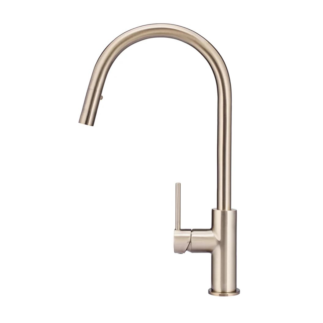 Vòi bếp rửa chén bát cao 442mm đầu vòi kéo ra bằng đồng MChampagne - K17CH