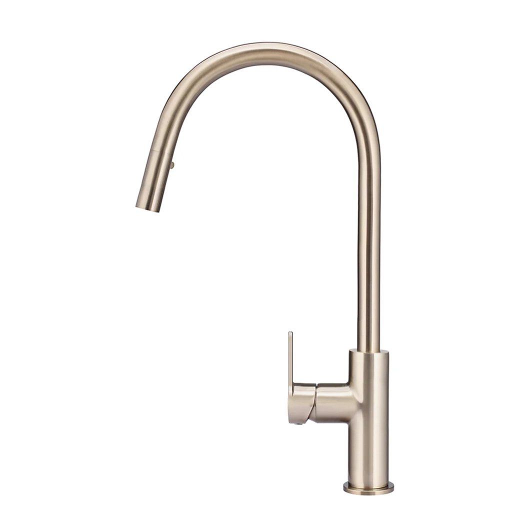 Vòi bếp rửa chén bát cao 442mm đầu vòi kéo ra bằng đồng MChampagne - K17PDCH