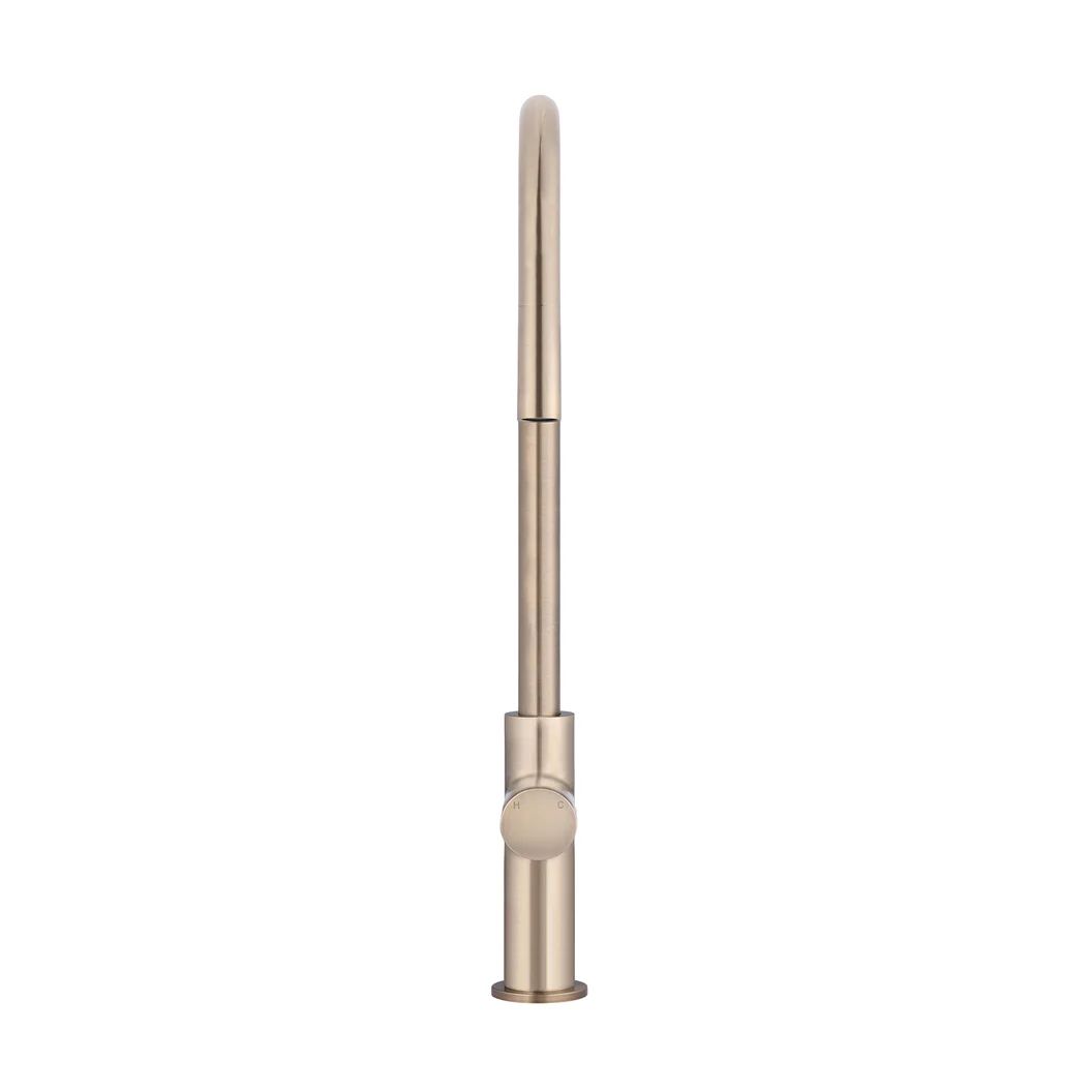 Vòi bếp rửa chén bát cao 442mm đầu vòi kéo ra bằng đồng MChampagne - K17PNCH