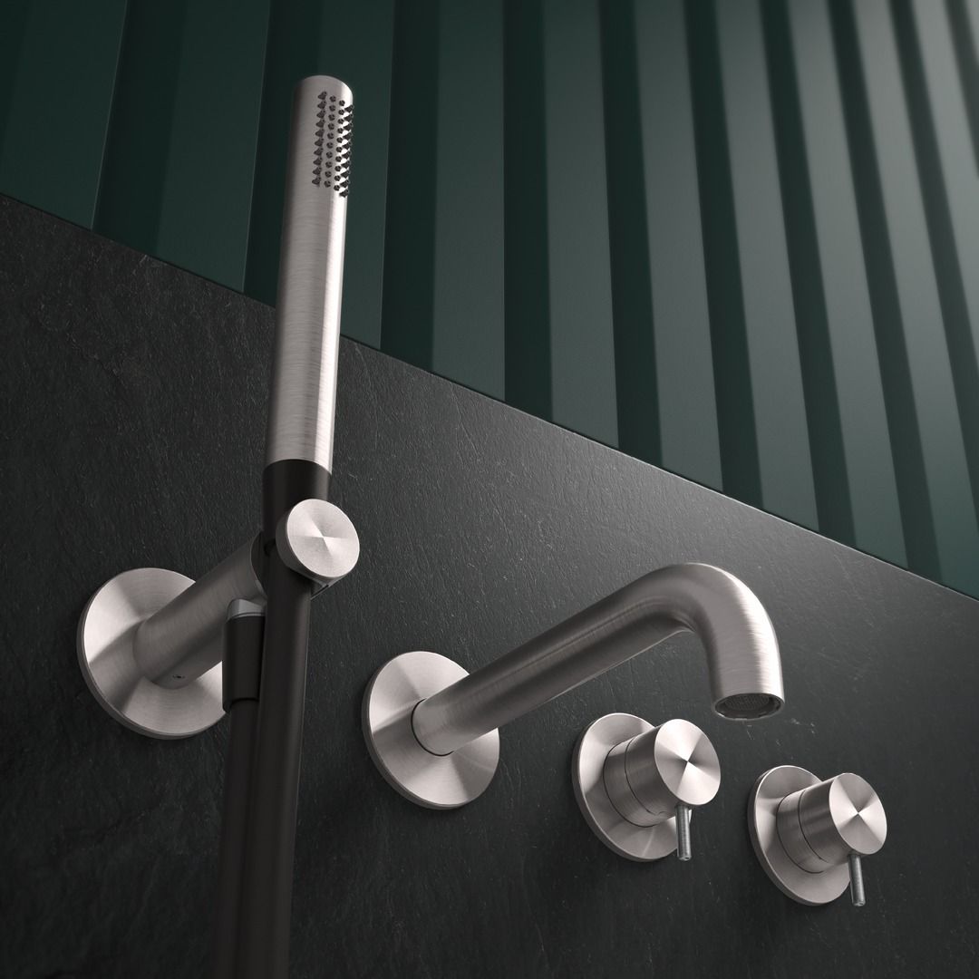 Sen cầm tay gắn tường phong cách spa Radomonte Wellness stainless steel - K22