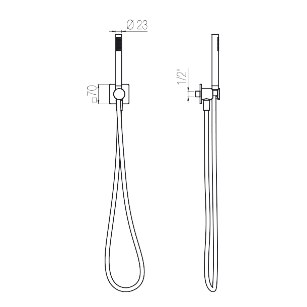 Sen cầm tay gắn tường phong cách spa Radomonte Wellness stainless steel - K23
