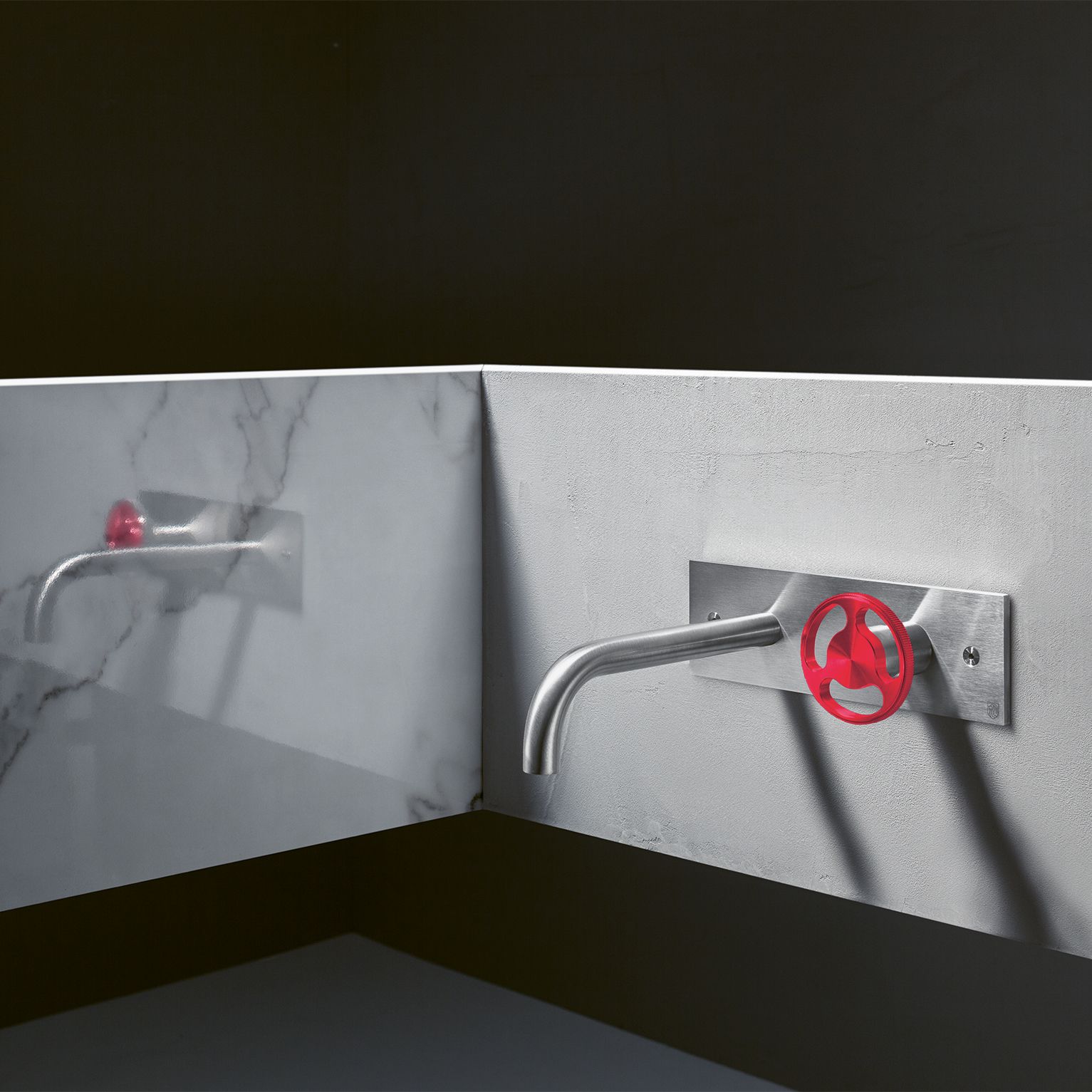 Vòi chậu lavabo gắn tường 2 lỗ dài 190mm bằng stainless steel Kàto - KAN21
