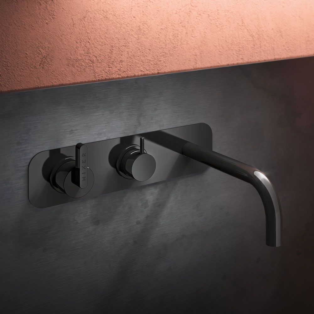 Vòi bồn tắm gắn tường 3 lỗ 2 đầu ra dài 240mm bằng đồng Koè - KOE82