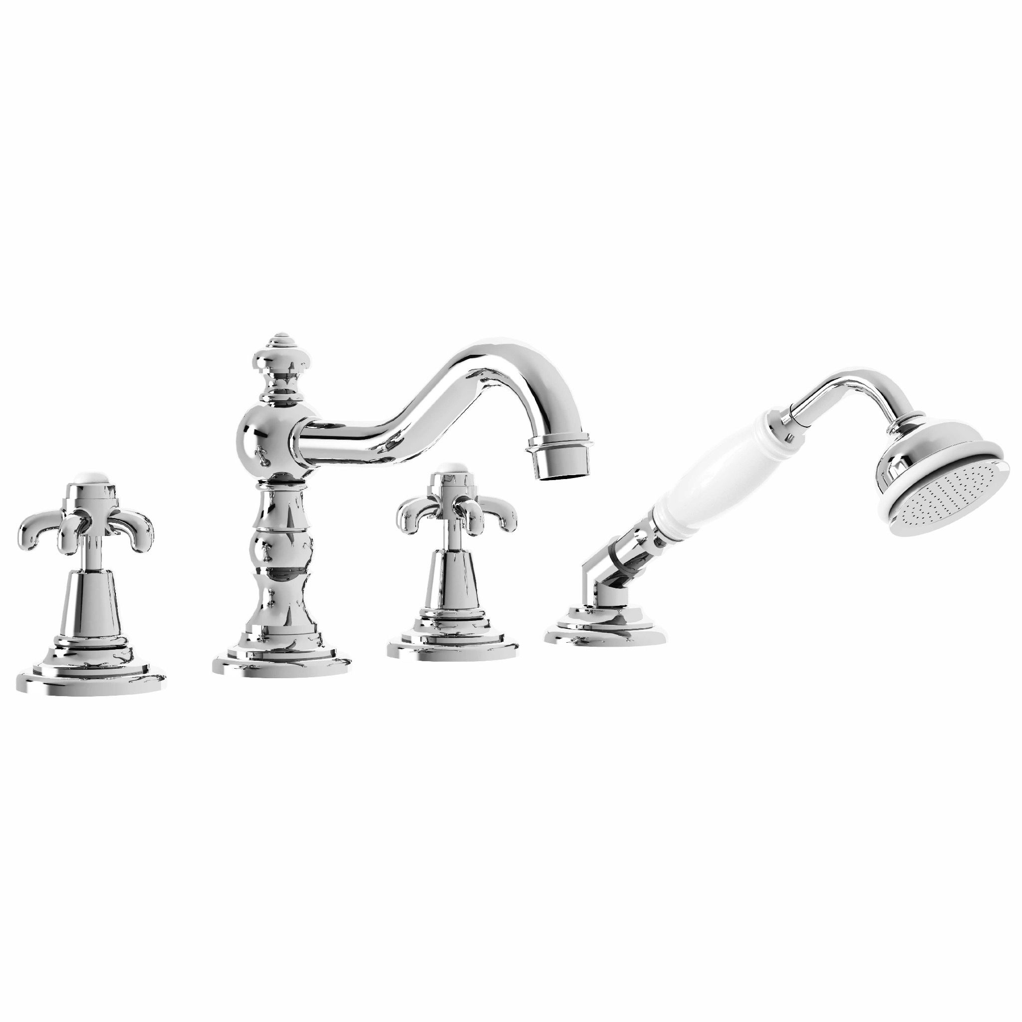Vòi bồn tắm 200mm có vòi sen cầm tay 4 lỗ bằng đồng Série 1900 - M01-3304