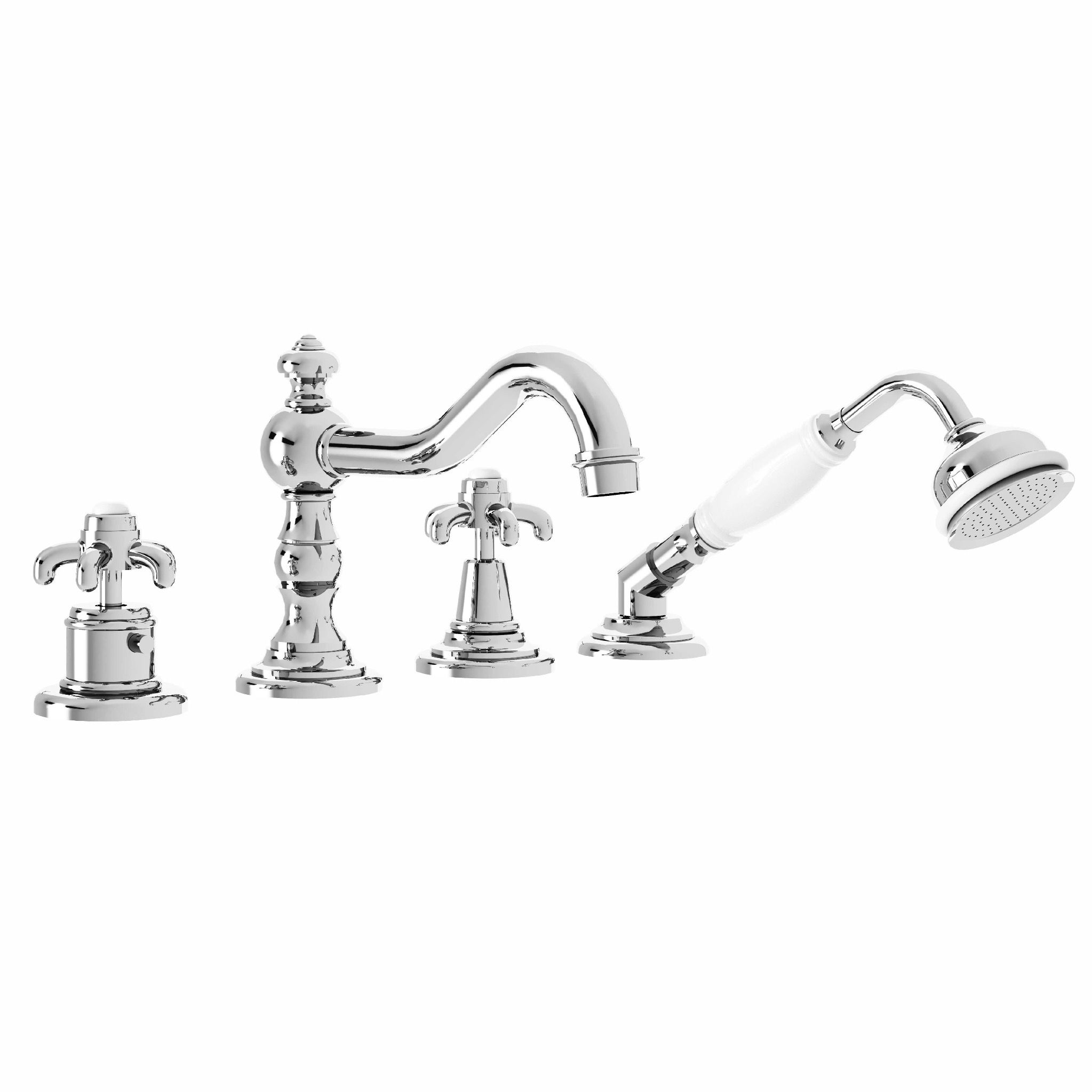 Vòi bồn tắm 200mm có vòi sen cầm tay 4 lỗ điều chỉnh nhiệt độ bằng đồng Série 1900 - M01-3304T