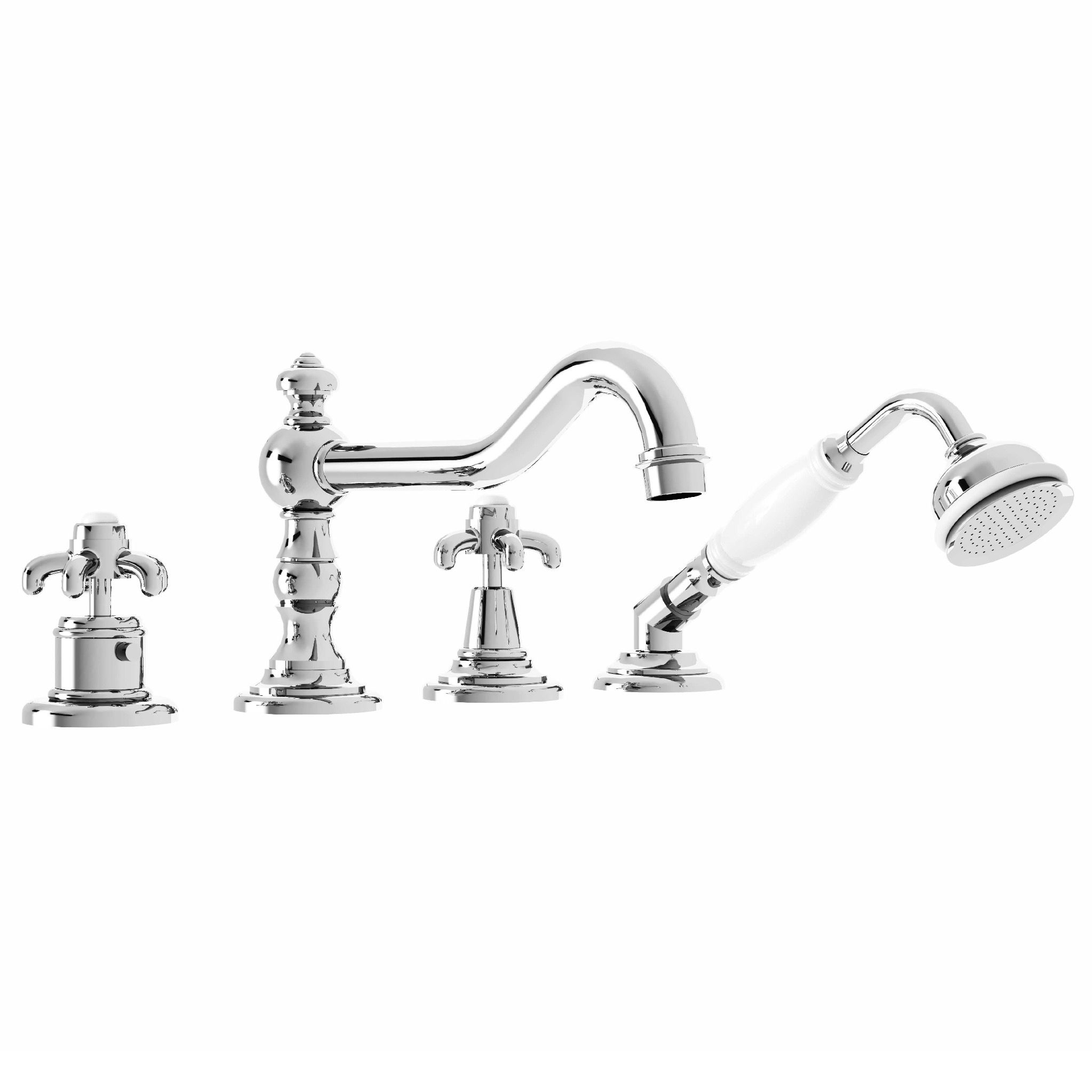 Vòi bồn tắm 250mm có vòi sen cầm tay 4 lỗ điều chỉnh nhiệt độ bằng đồng Série 1900 - M01-3304TXL
