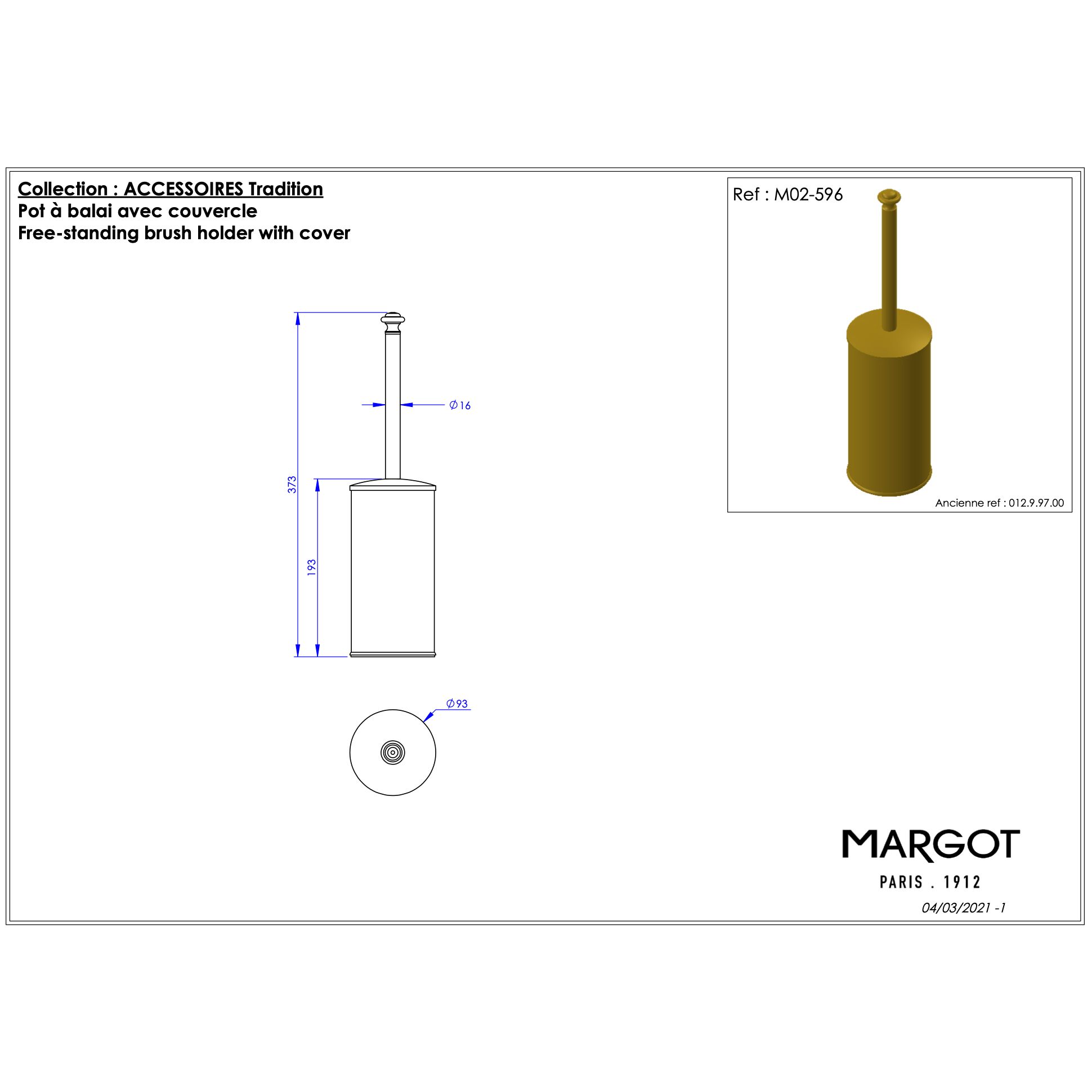  Cọ chà vệ sinh toilet bằng đồng Thétis Cross Handles - M02-596 