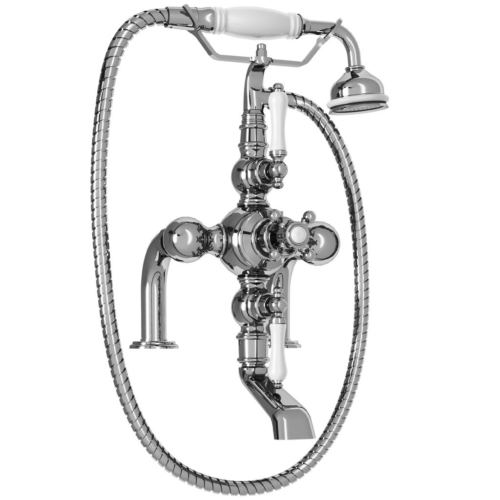  Vòi bồn tắm và sen cầm tay điều chỉnh nhiệt độ bằng đồng Thétis Cross Handles - M02-3306T 