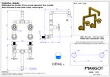  Vòi chậu rửa mặt gắn tường bằng đồng Industry - 1202 