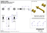  Vòi chậu rửa mặt gắn tường bằng đồng Industry - 1303 