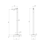  Vòi chậu lavabo chân dài gắn sàn cao 1040mm bằng đồng Macò - MAC19 