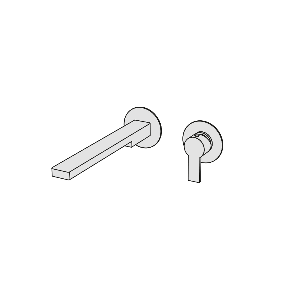 Vòi chậu lavabo gắn tường 2 lỗ dài 220mm bằng đồng Macò - MAC85