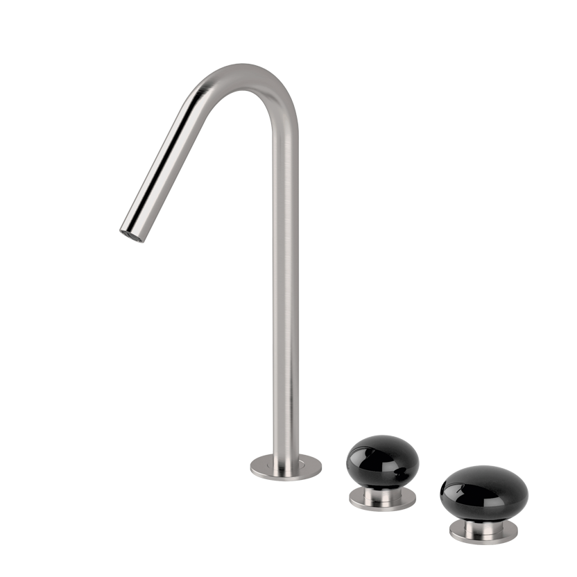 Vòi chậu lavabo xoay 3 lỗ cao 330mm bằng stainless steel Mirò - MIR26
