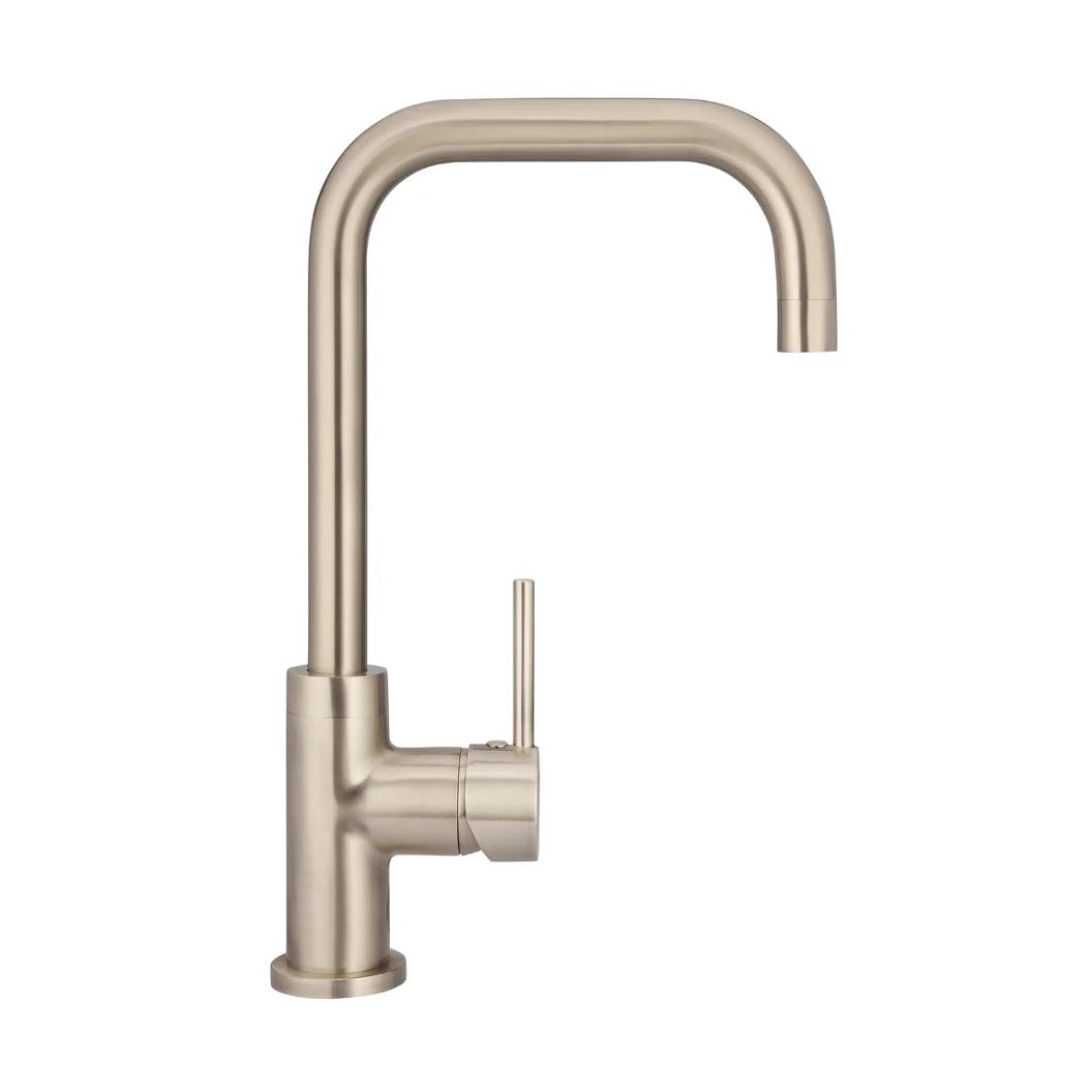 Vòi bếp rửa chén bát cao 343mm xoay 360 độ bằng đồng MChampagne - K02CH