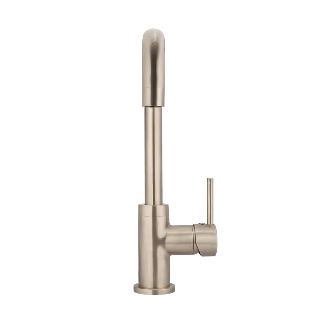Vòi bếp rửa chén bát cao 343mm xoay 360 độ bằng đồng MChampagne - K02CH