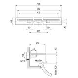  Vòi chậu rửa mặt gắn tường rộng 530mm bằng đồng Orizzonti - OZT12X5047B-TXT142C 