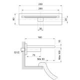  Vòi chậu rửa mặt gắn tường 160mm bằng đồng Orizzonti - OZT15X20B-TXT142C 