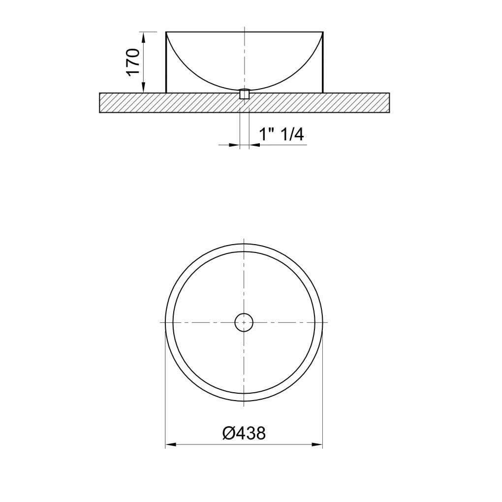  Chậu lavabo bằng đồng - PIL17SAR 