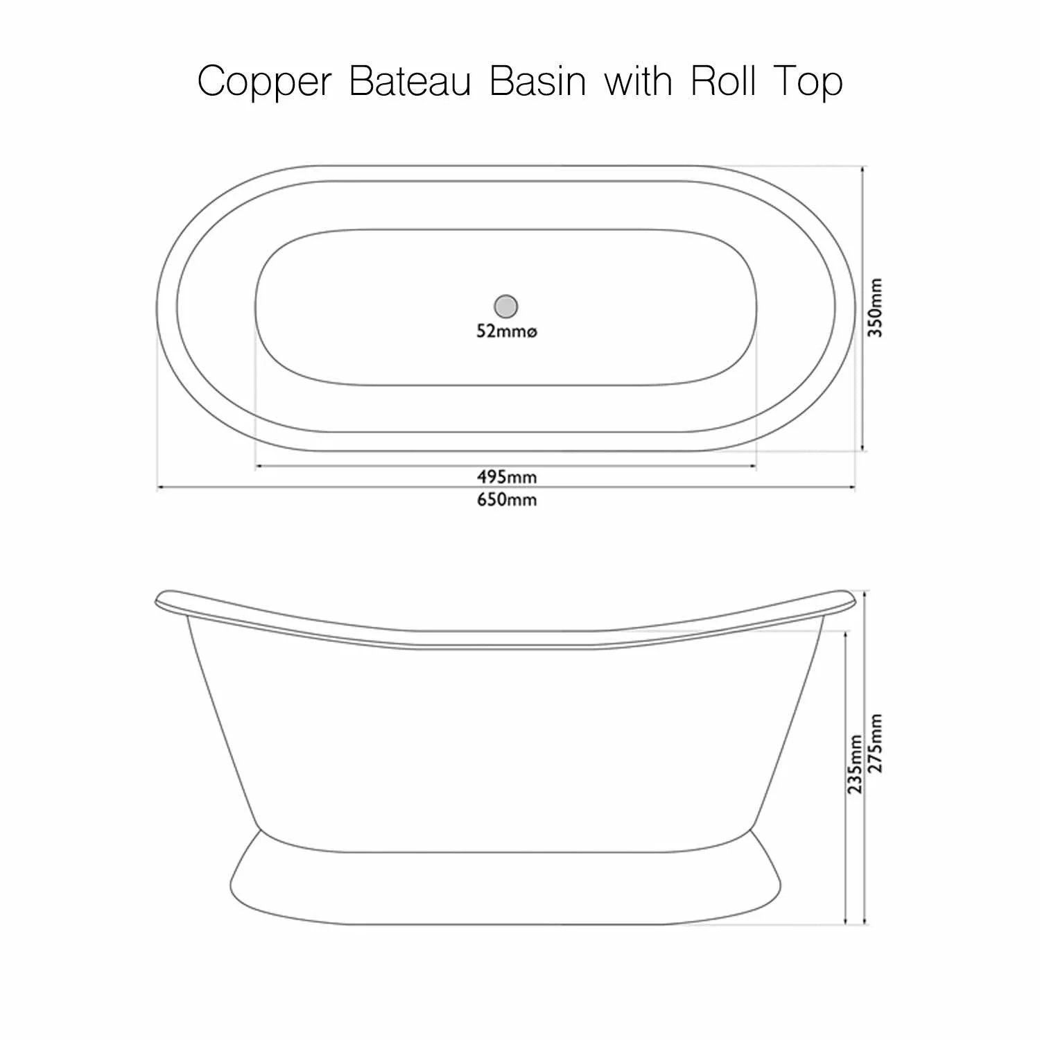 Chậu lavabo đặt trên bàn bằng đồng - Probabul