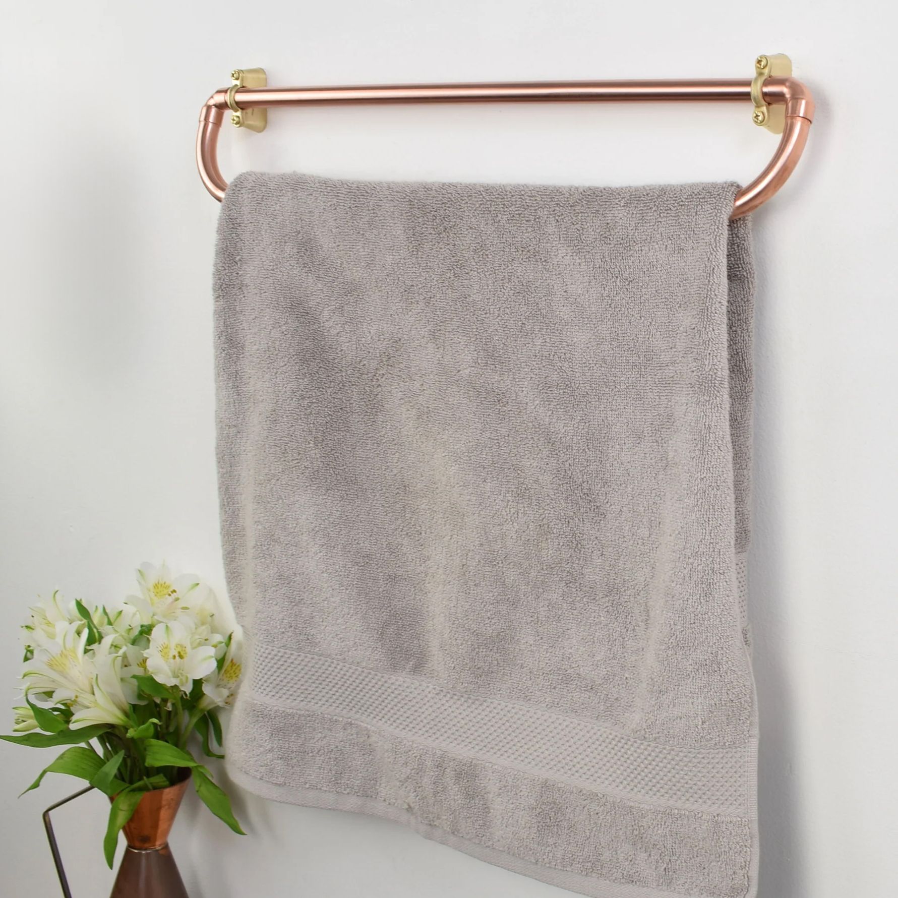 Thanh đôi treo khăn tắm 50cm bằng đồng - Prorail Rounded
