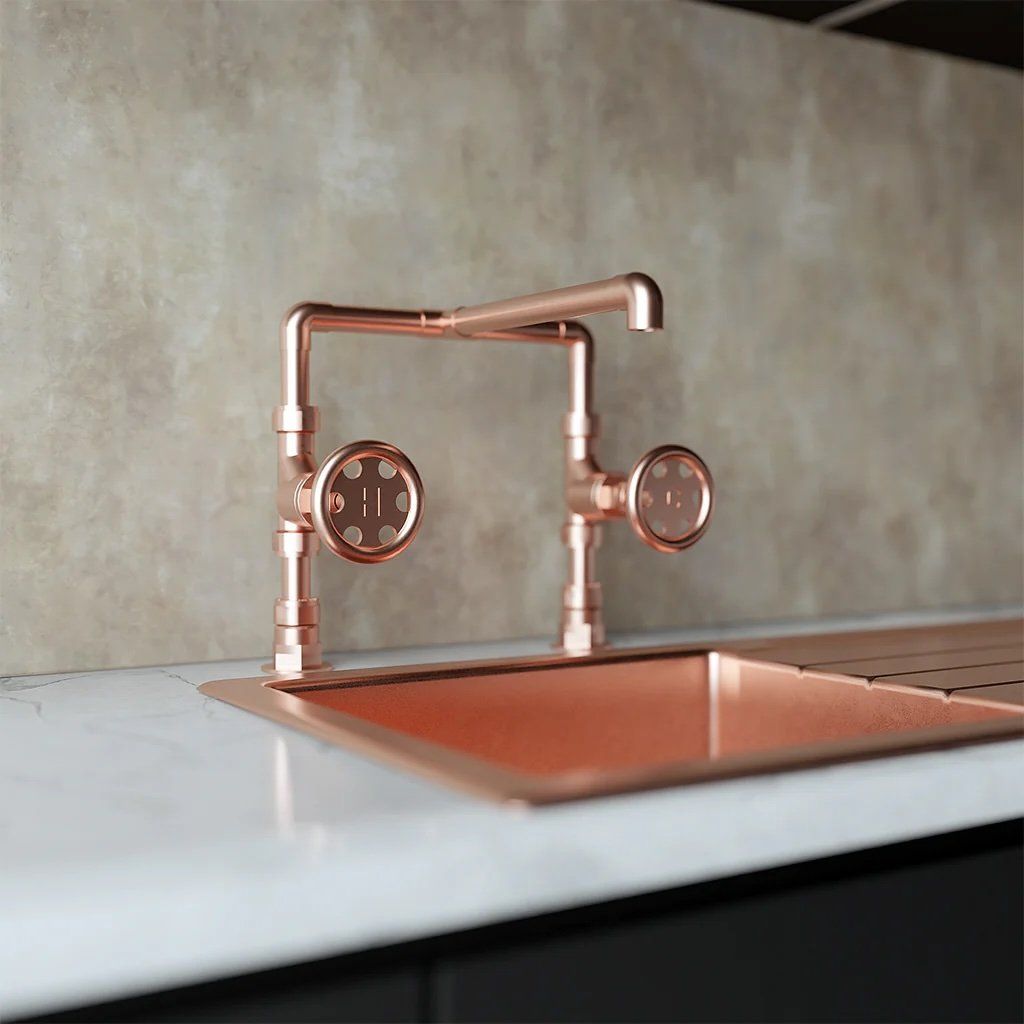 Vòi chậu lavabo 2 lỗ bằng đồng - Protapgus