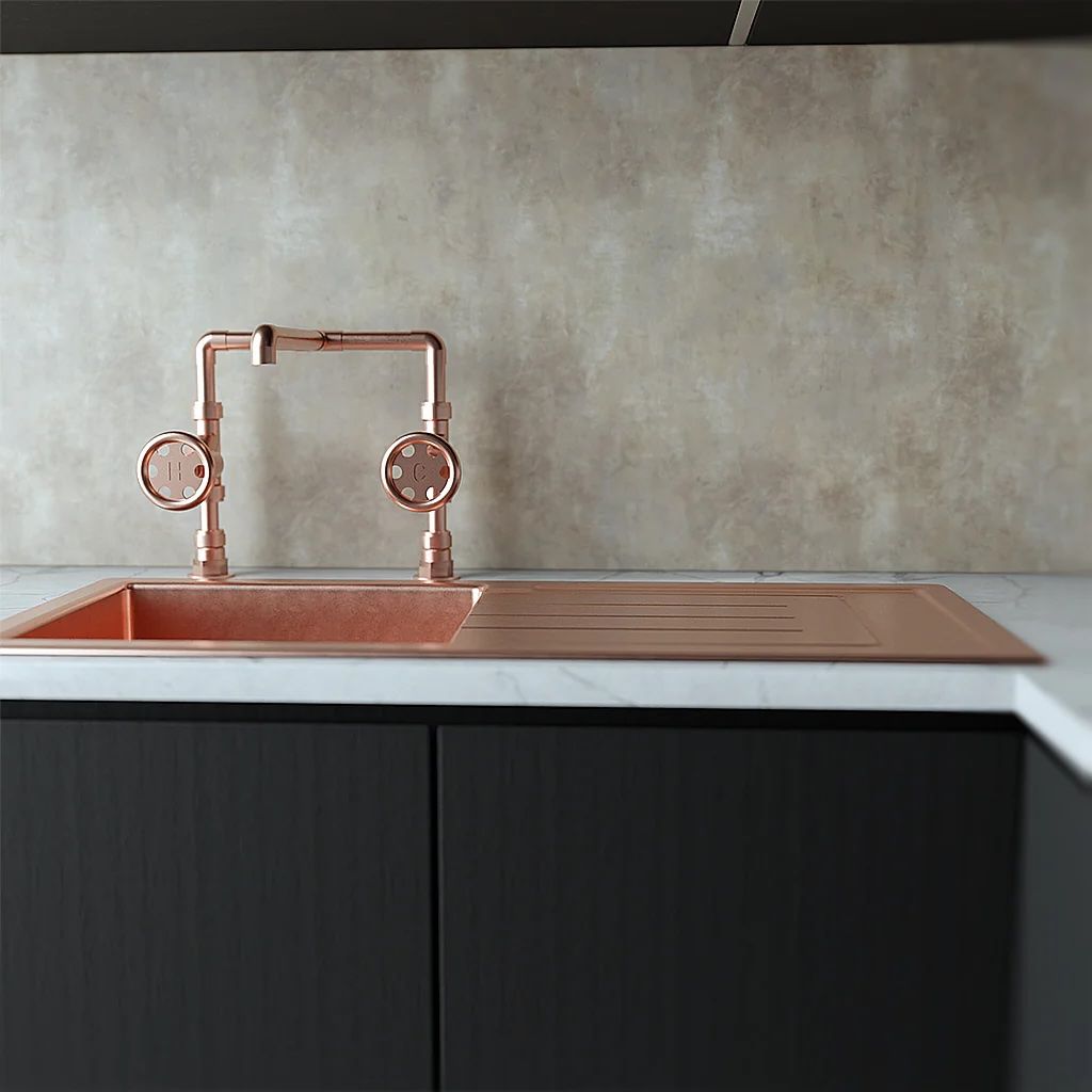 Vòi chậu lavabo 2 lỗ bằng đồng - Protapgus