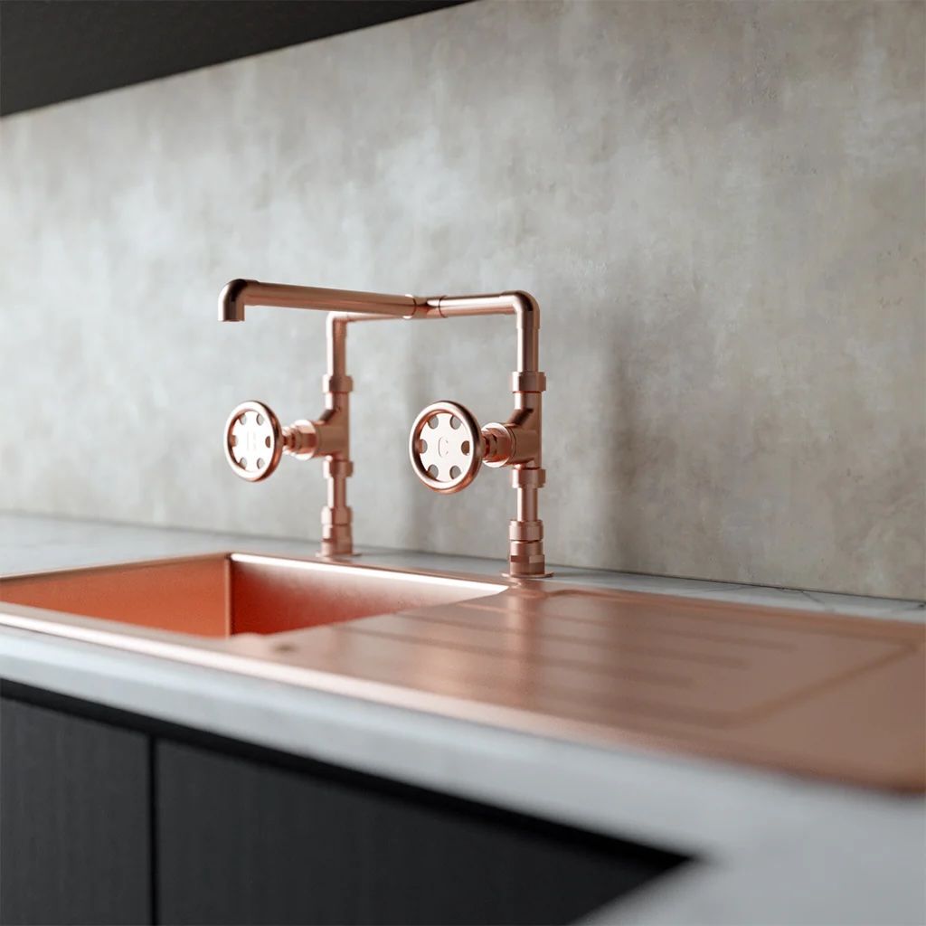 Vòi chậu lavabo 2 lỗ bằng đồng - Protapgus