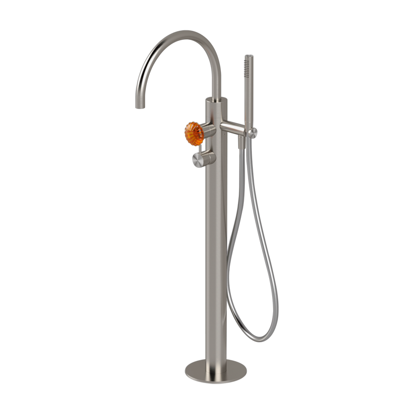  Vòi bồn tắm gắn sàn thân ø60mm có vòi sen cầm tay bằng stainless steel Dorin - PVD99 
