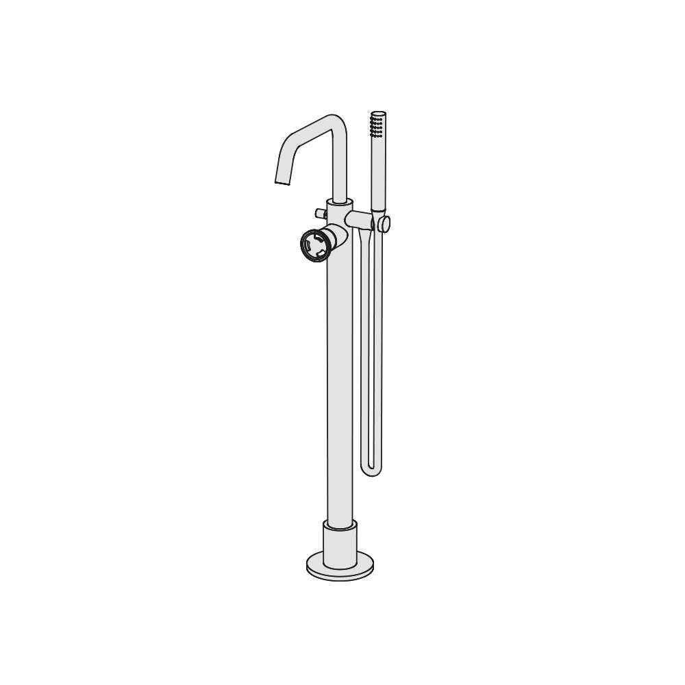  Vòi bồn tắm gắn sàn có vòi sen cầm tay bằng đồng Tibò - PVO1 