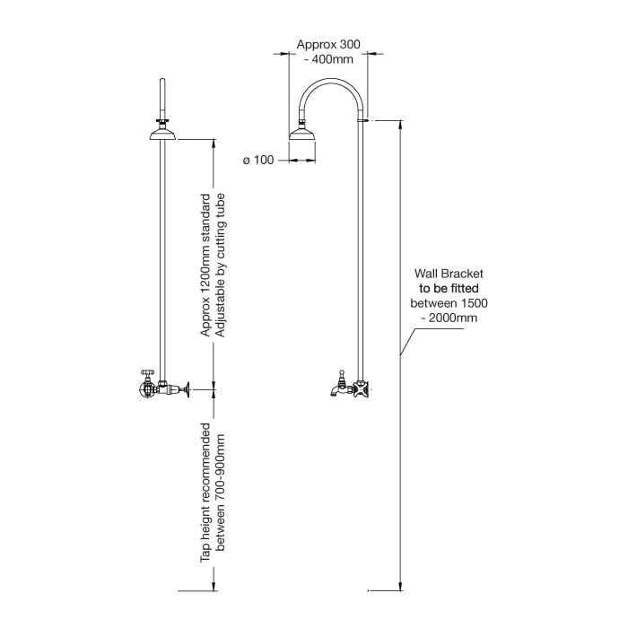 Sen cây ngoài trời gắn tường chỉ nước lạnh ss316 marine grade stainless steel - Rabri Cold