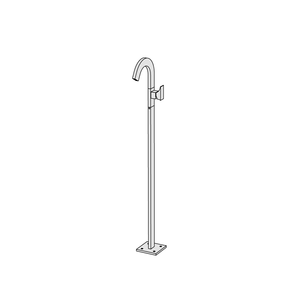 Vòi chậu lavabo chân dài gắn sàn cao 1060mm bằng đồng Rajia - RAJ19