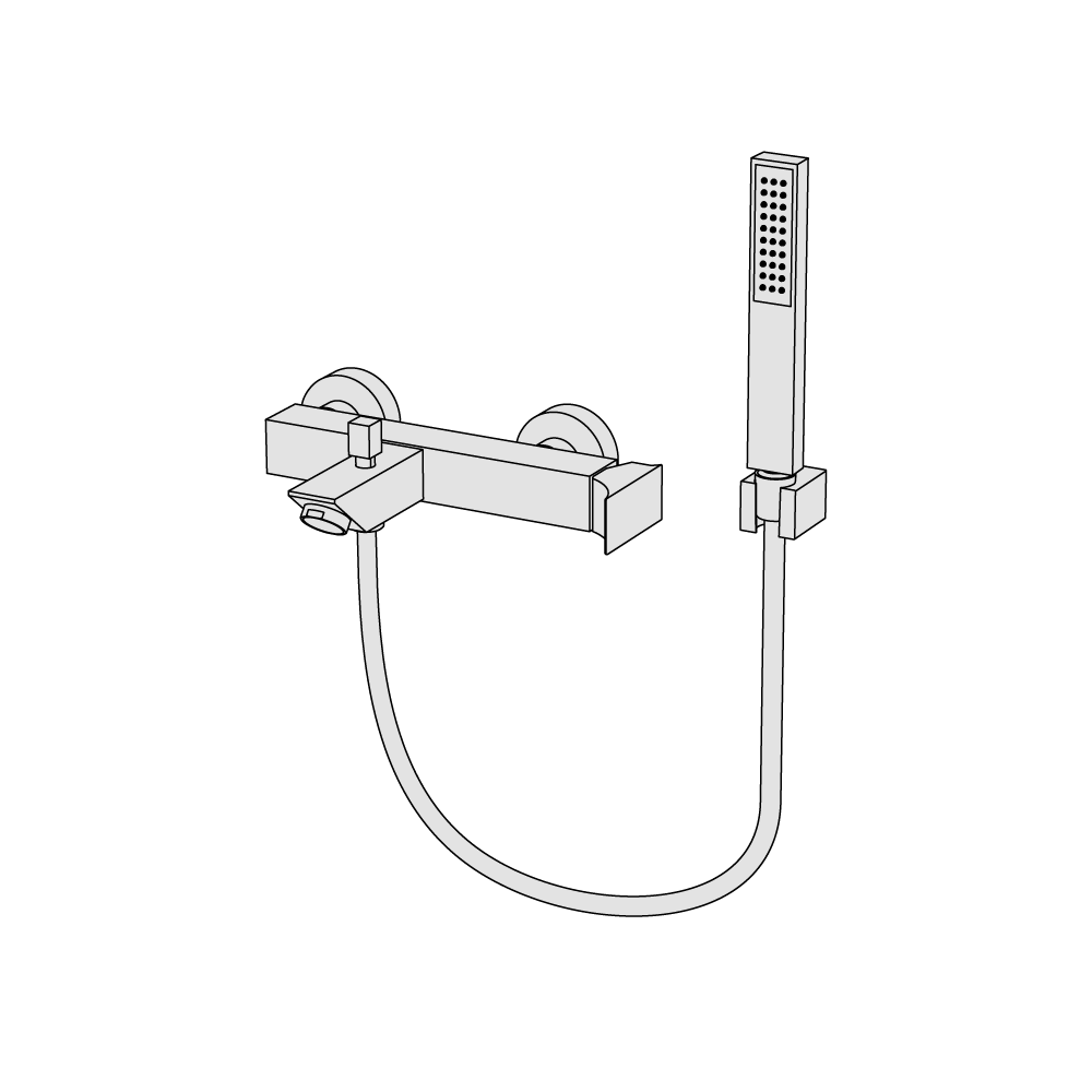  Vòi bồn tắm có vòi sen cầm tay gắn tường bằng đồng Rajia - RAJ22 