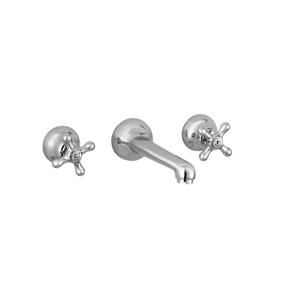 Vòi chậu lavabo gắn tường dài 215mm cổ điển bằng đồng Roma - 3229