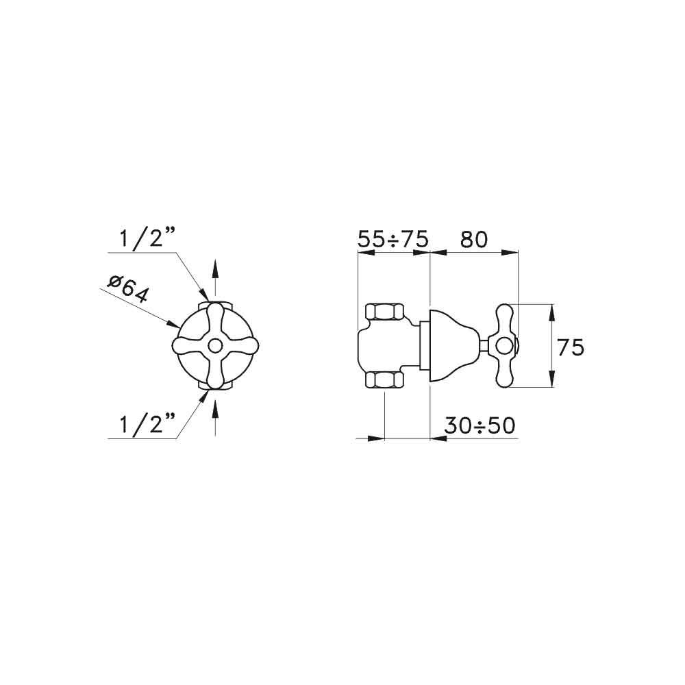 Shower Kit - Valve một chiều gắn tường cổ điển bằng đồng Roma - 0/154