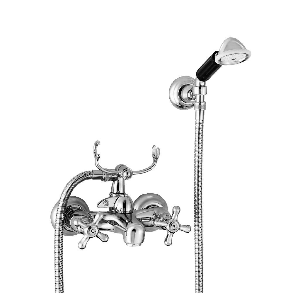 Vòi bồn tắm gắn tường có sen cầm tay cổ điển bằng đồng Roma - 3267-305-6