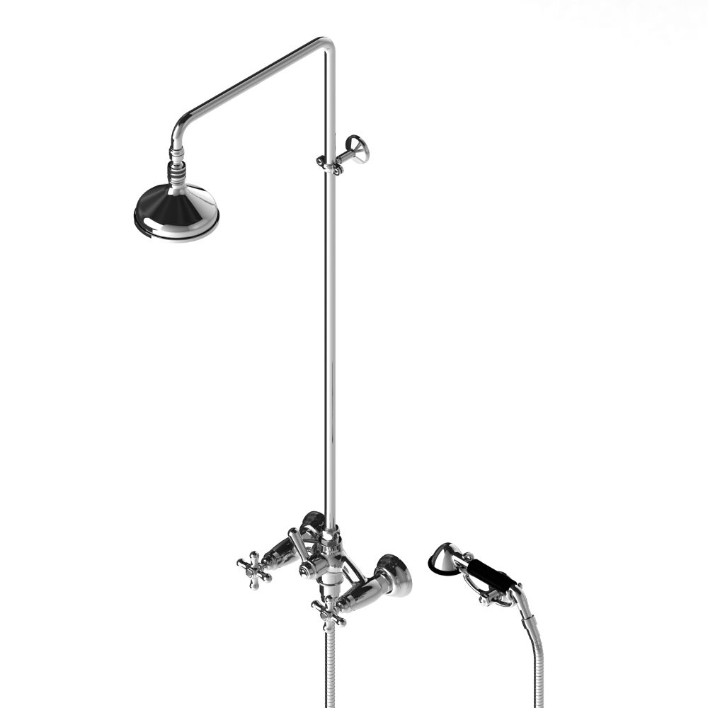 Sen cây gắn tường bát sen Ø140mm với sen cầm tay cổ điển bằng đồng Roma - 3284-33-140