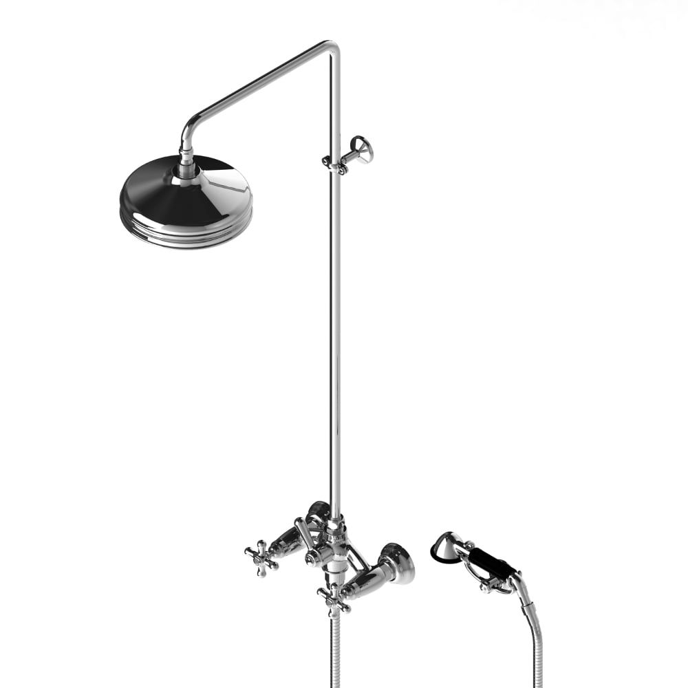 Sen cây gắn tường bát sen Ø220mm với sen cầm tay cổ điển bằng đồng Roma - 3284-33-220