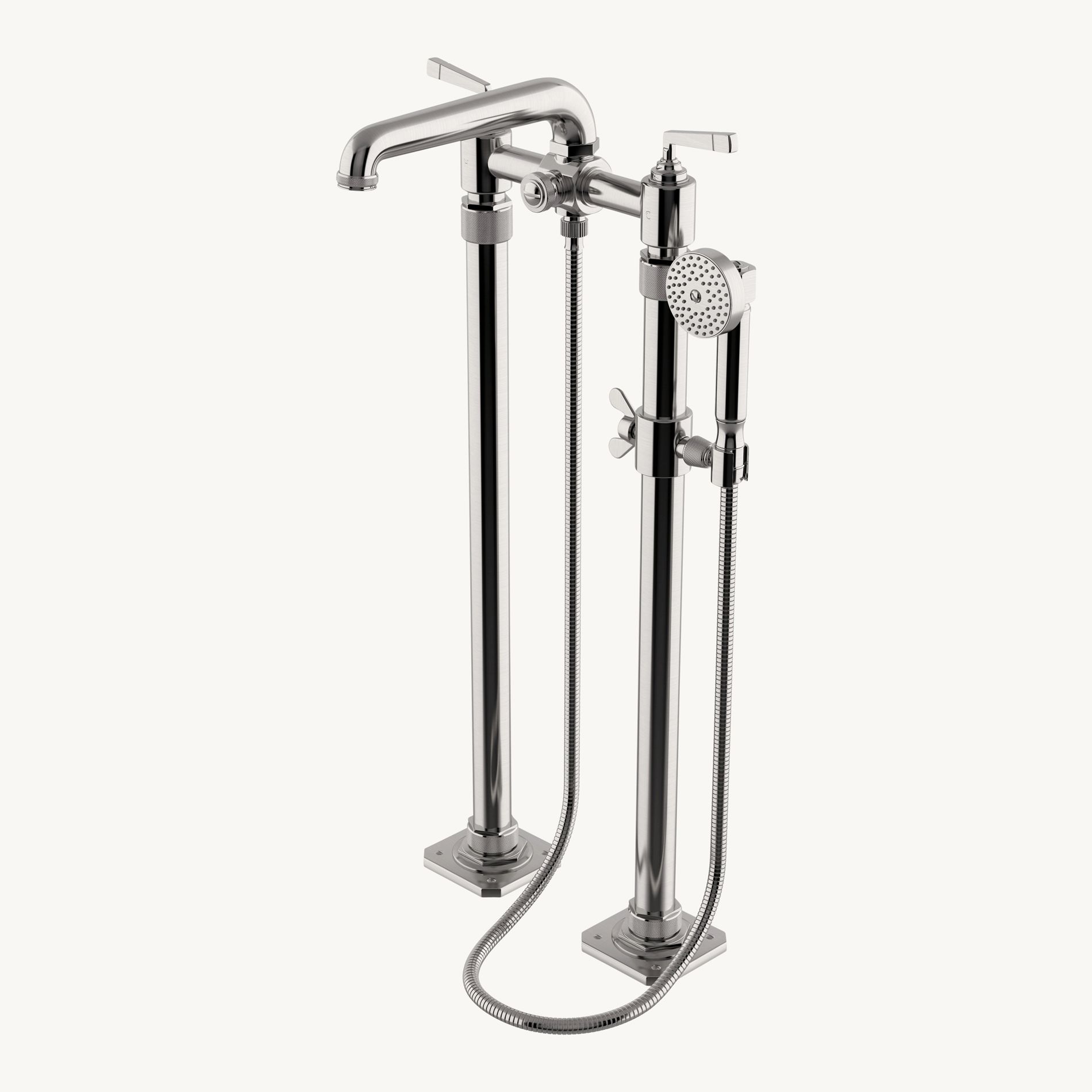 Vòi bồn tắm gắn sàn có sen cầm tay bằng đồng RWXT70