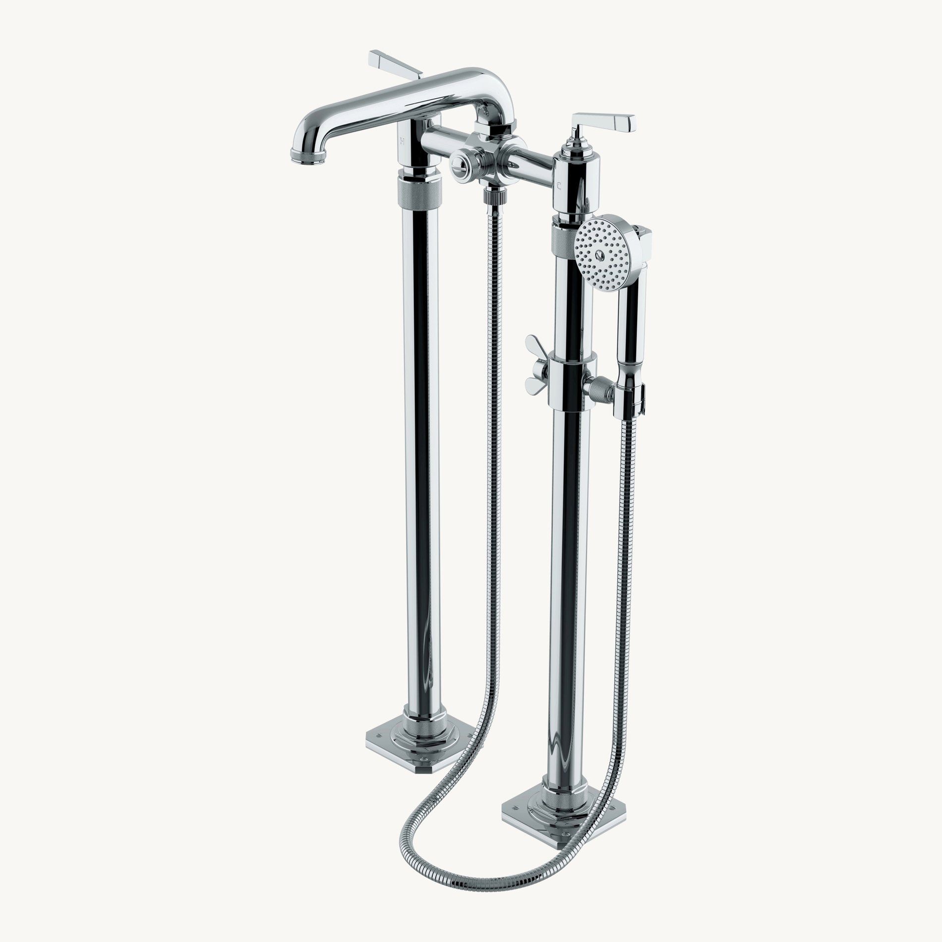 Vòi bồn tắm gắn sàn có sen cầm tay bằng đồng RWXT70