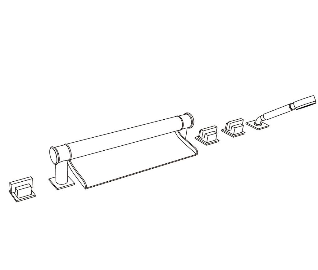  Vòi bồn tắm sáu lỗ bằng đồng Sky Metal - 3307 