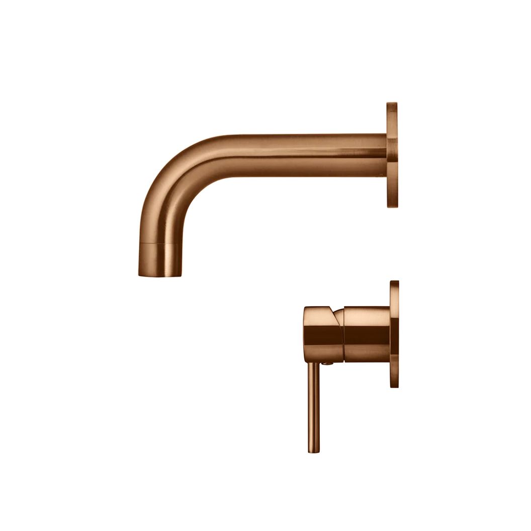 Vòi chậu lavabo dài 130mm gắn tường bằng đồng MBronze - S05130-W03FIN-BZ