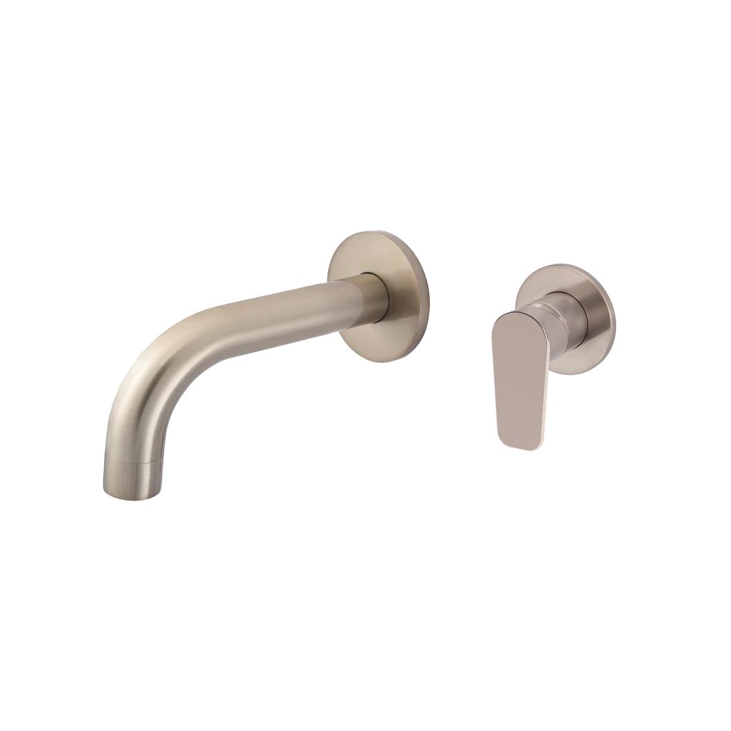 Vòi chậu lavabo dài 130mm gắn tường bằng đồng MChampagne - S05130-W03PDFIN-CH